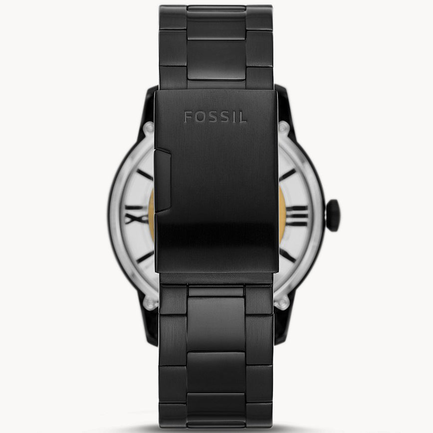 Fossil Townsman Automatic Skeleton Black Dial Black Steel Strap Watch for Men - ME3197 Buy Now By Fossil