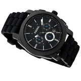 Fossil Machine Chronograph Black Dial Black Silicone Strap Watch for Men - FS4487 Buy Now By Fossil