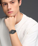 Fossil Machine Chronograph Black Dial Black Steel Strap Watch for Men - FS4552 Buy Now By Fossil