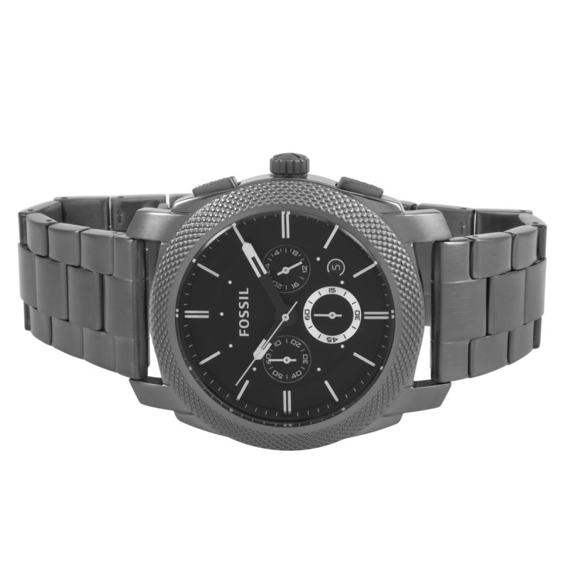 Fossil Machine Chronograph Black Dial Grey Steel Strap Watch for Men - FS4662 Buy Now By Fossil