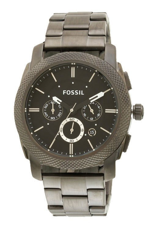 Fossil Machine Chronograph Black Dial Grey Steel Strap Watch for Men - FS4662 Buy Now By Fossil