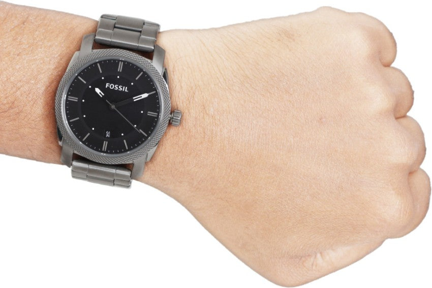 Fossil Machine Chronograph Black Dial Grey Steel Strap Watch for Men - FS4774 Buy Now By Fossil
