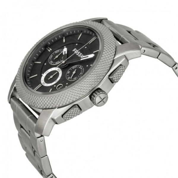 Fossil Machine Chronograph Black Dial Silver Steel Strap Watch for Men - FS4776 Buy Now By Fossil