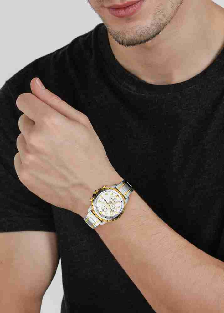 Fossil Dean Chronograph White Dial Silver Steel Strap Watch for Men - FS4795 Buy Now By Fossil