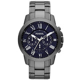 Fossil Grant Chronograph Blue Dial Grey Steel Strap Watch for Men - FS4831 Buy Now By Fossil