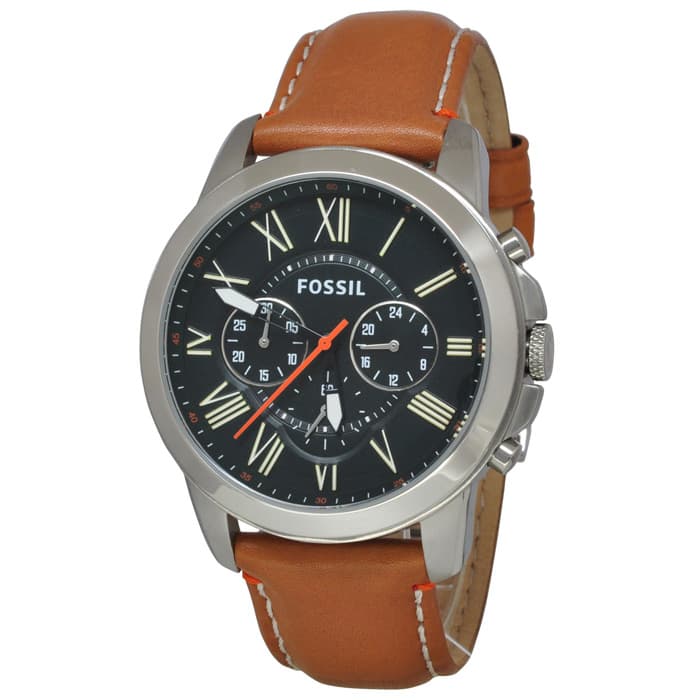 Fossil Grant Chronograph Green Dial Brown Leather Strap Watch for Men - FS4918 Buy Now By Fossil