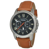 Fossil Grant Chronograph Green Dial Brown Leather Strap Watch for Men - FS4918 Buy Now By Fossil
