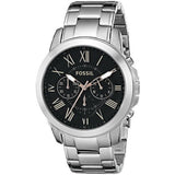 Fossil Grant Chronograph Black Dial Silver Steel Strap Watch for Men - FS4994 Buy Now By Fossil