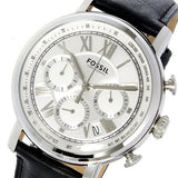 Fossil Buchanan Chronograph Silver Dial Black Leather Strap Watch for Men - FS5102 Buy Now By Fossil