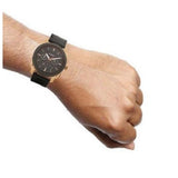 Fossil Machine Chronograph Black Dial Black Leather Strap Watch for Men - FS5120 Buy Now By Fossil