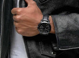 Fossil Grant Chronograph Black Dial Black Leather Strap Watch for Men - FS5132 Buy Now By Fossil