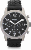 Fossil Pilot 54 Chronograph Black Dial Black Leather Strap Watch for Men - FS5181 Buy Now By Fossil