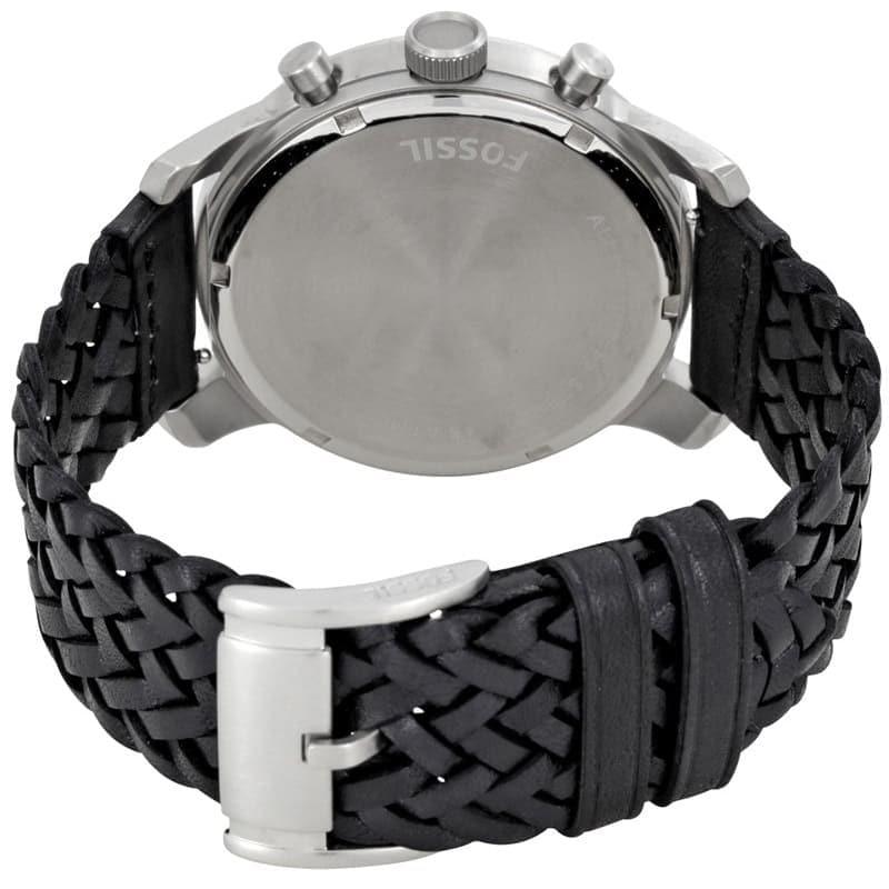 Fossil Pilot 54 Chronograph Black Dial Black Leather Strap Watch for Men - FS5181 Buy Now By Fossil