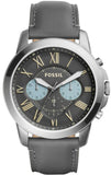 Fossil Grant Chronograph Gunmetal Grey Dial Grey Leather Strap Watch for Men - FS5183 Buy Now By Fossil