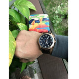 Fossil Pilot 54 Chronograph Blue Dial Brown Leather Strap Watch for Men - FS5204 Buy Now By Fossil