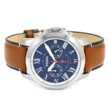 Fossil Grant Chronograph Blue Dial Brown Leather Strap Watch for Men - FS5210 Buy Now By Fossil