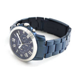 Fossil Grant Chronograph Blue Dial Blue Steel Strap Watch for Men - FS5230 Buy Now By Fossil