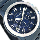 Fossil Grant Chronograph Blue Dial Blue Steel Strap Watch for Men - FS5230 Buy Now By Fossil