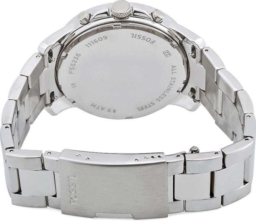 Fossil Grant Sport Chronograph Black Dial Silver Steel Strap Watch for Men - FS5236 Buy Now By Fossil