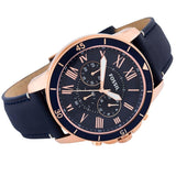 Fossil Grant Sport Chronograph Blue Dial Blue Leather Strap Watch for Men - FS5237 Buy Now By Fossil