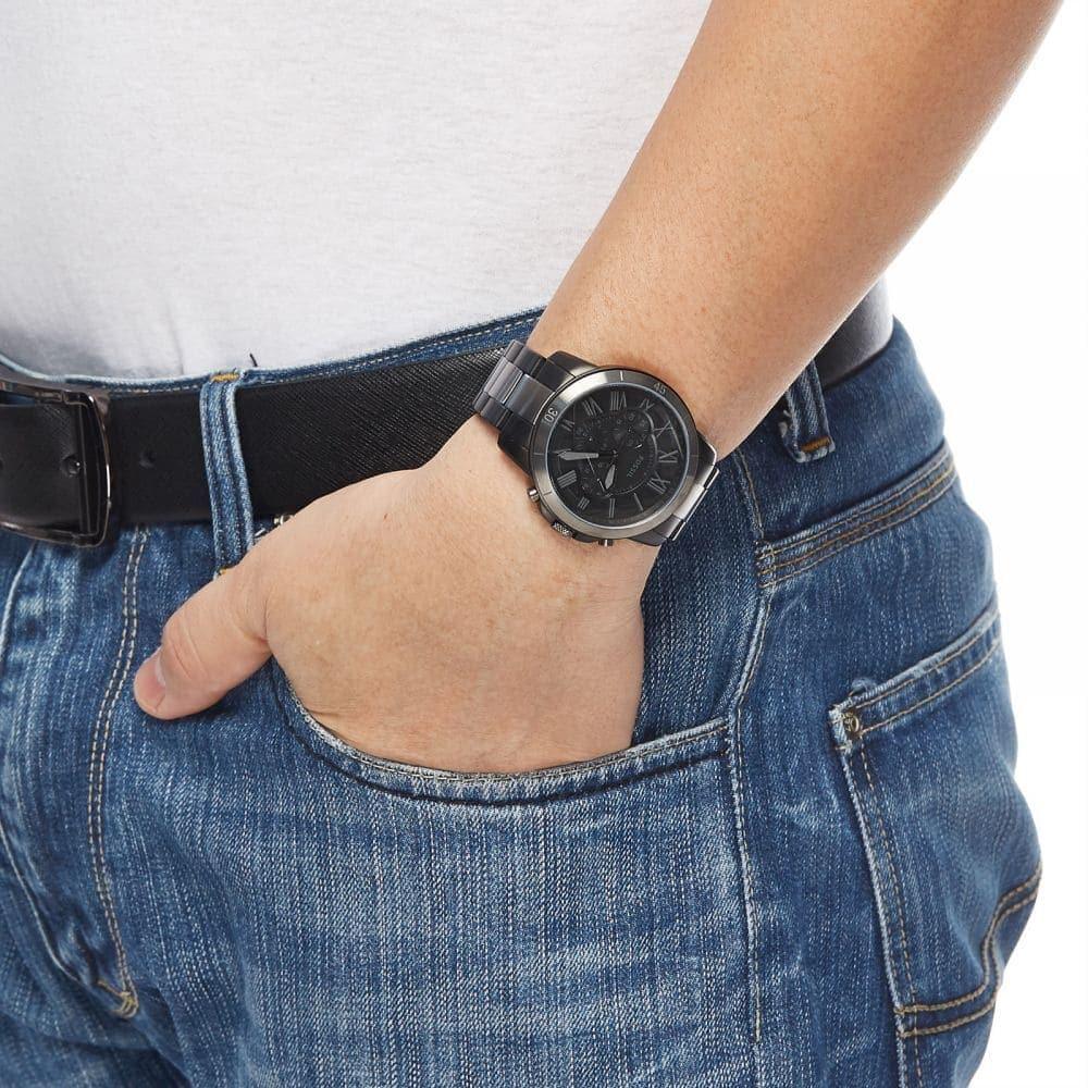 Fossil Grant Chronograph Black Dial Two Tone Steel Strap Watch for Men - FS5269 Buy Now By Fossil