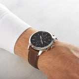 Fossil Townsman Chronograph Black Dial Brown Leather Strap Watch for Men - FS5280 Buy Now By Fossil