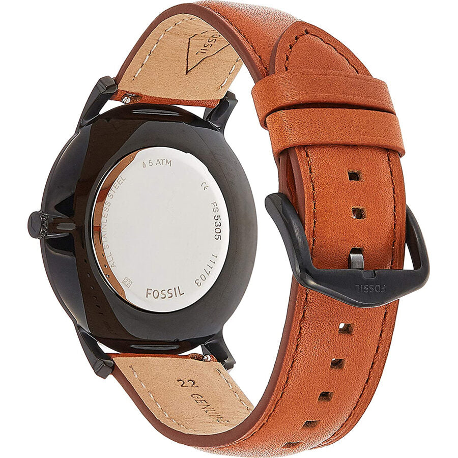 Fossil The Minimalist Black Dial Brown Leather Strap Watch for Men - FS5305 Buy Now By Fossil