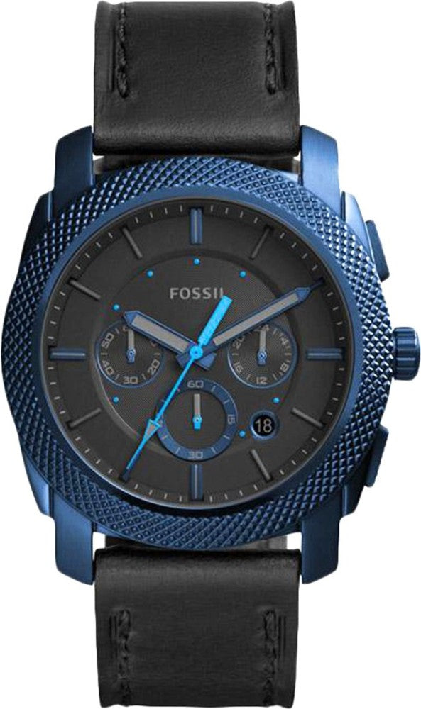Fossil Machine Chronograph Black Dial Black Leather Strap Watch for Men - FS5361 Buy Now By Fossil