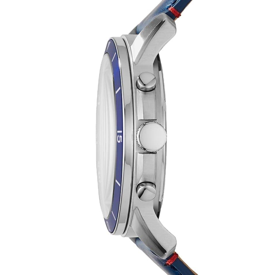Fossil Grant Chronograph Blue Dial Blue Leather Strap Watch for Men - FS5373 Buy Now By Fossil