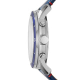 Fossil Grant Chronograph Blue Dial Blue Leather Strap Watch for Men - FS5373 Buy Now By Fossil