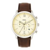 Fossil Neutra Chronograph White Dial Brown Leather Strap Watch for Men - FS5380 Buy Now By Fossil