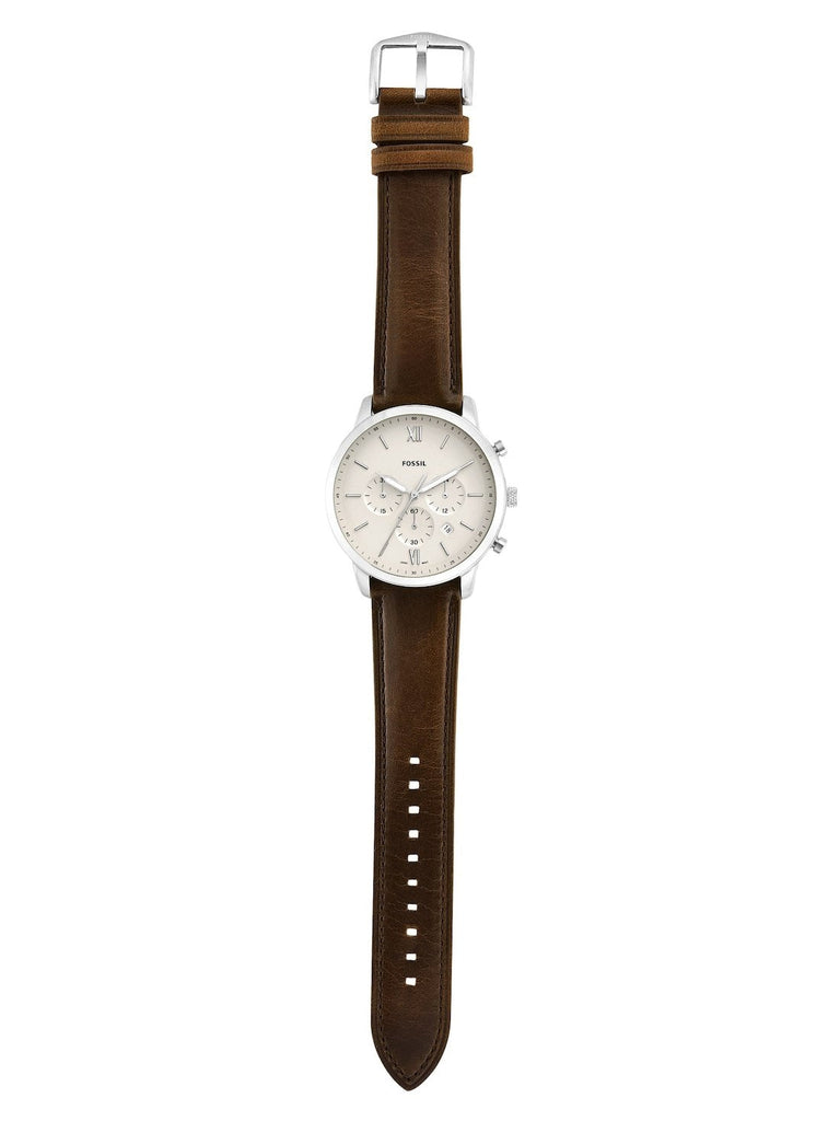 Fossil Neutra Chronograph White Dial Brown Leather Strap Watch for Men - FS5380 Buy Now By Fossil