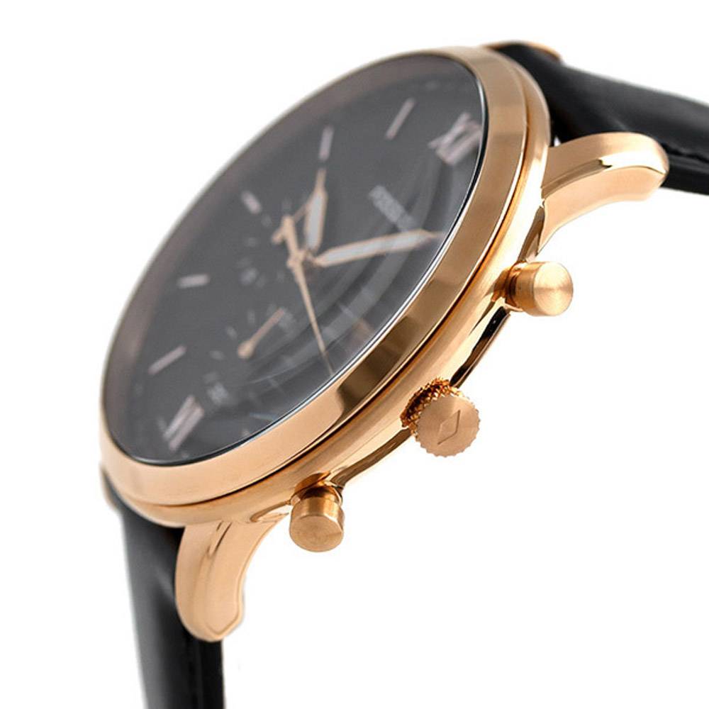 Fossil Neutra Chronograph Black Dial Black Leather Strap Watch for Men - FS5381 Buy Now By Fossil