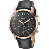 Fossil Neutra Chronograph Black Dial Black Leather Strap Watch for Men - FS5381 Buy Now By Fossil