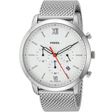 Fossil Neutra Chronograph White Dial Silver Mesh Bracelet Watch for Men - FS5382 Buy Now By Fossil