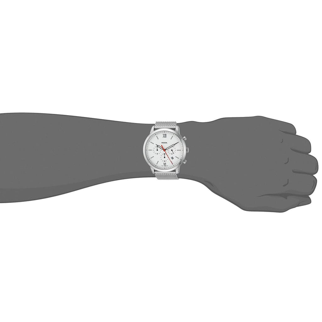 Fossil Neutra Chronograph White Dial Silver Mesh Bracelet Watch for Men - FS5382 Buy Now By Fossil