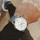 Fossil Neutra Chronograph White Dial Silver Mesh Bracelet Watch for Men - FS5382 Buy Now By Fossil