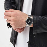Fossil The Commuter Black Dial Silver Steel Strap Watch for Men - FS5399 Buy Now By Fossil