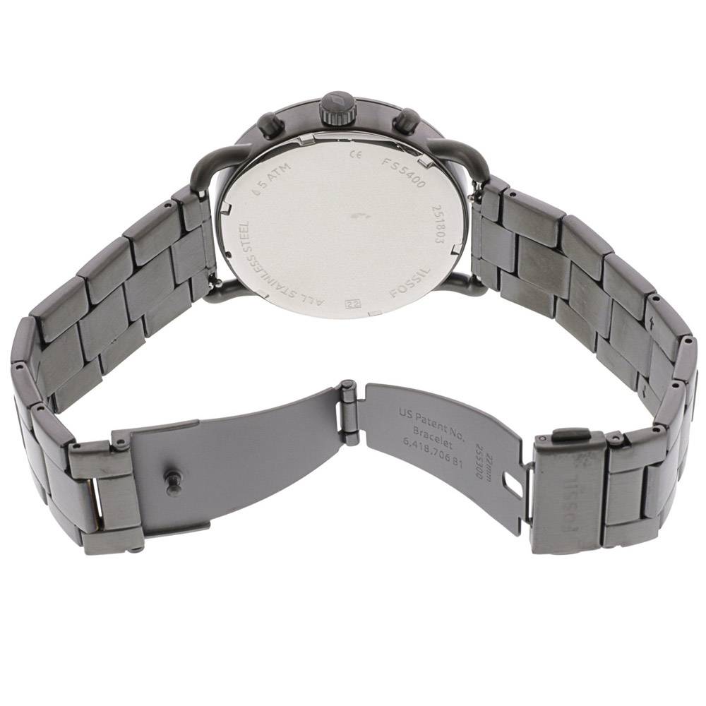 Fossil The Commuter Black Dial Grey Steel Strap Watch for Men - FS5400 Buy Now By Fossil