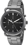 Fossil The Commuter Black Dial Grey Steel Strap Watch for Men - FS5400 Buy Now By Fossil