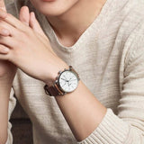 Fossil The Commuter White Dial Brown Leather Strap Watch for Men - FS5402 Buy Now By Fossil