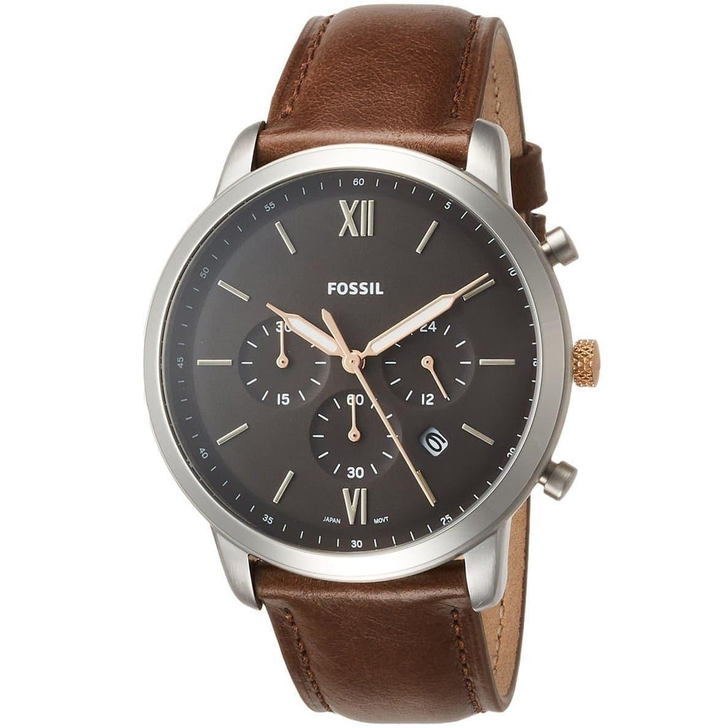 Fossil Neutra Chronograph Black Dial Brown Leather Strap Watch for Men - FS5408 Buy Now By Fossil