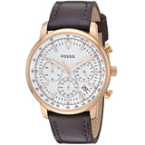 Fossil Goodwin Chronograph White Dial Brown Leather Strap Watch for Men - FS5415 Buy Now By Fossil