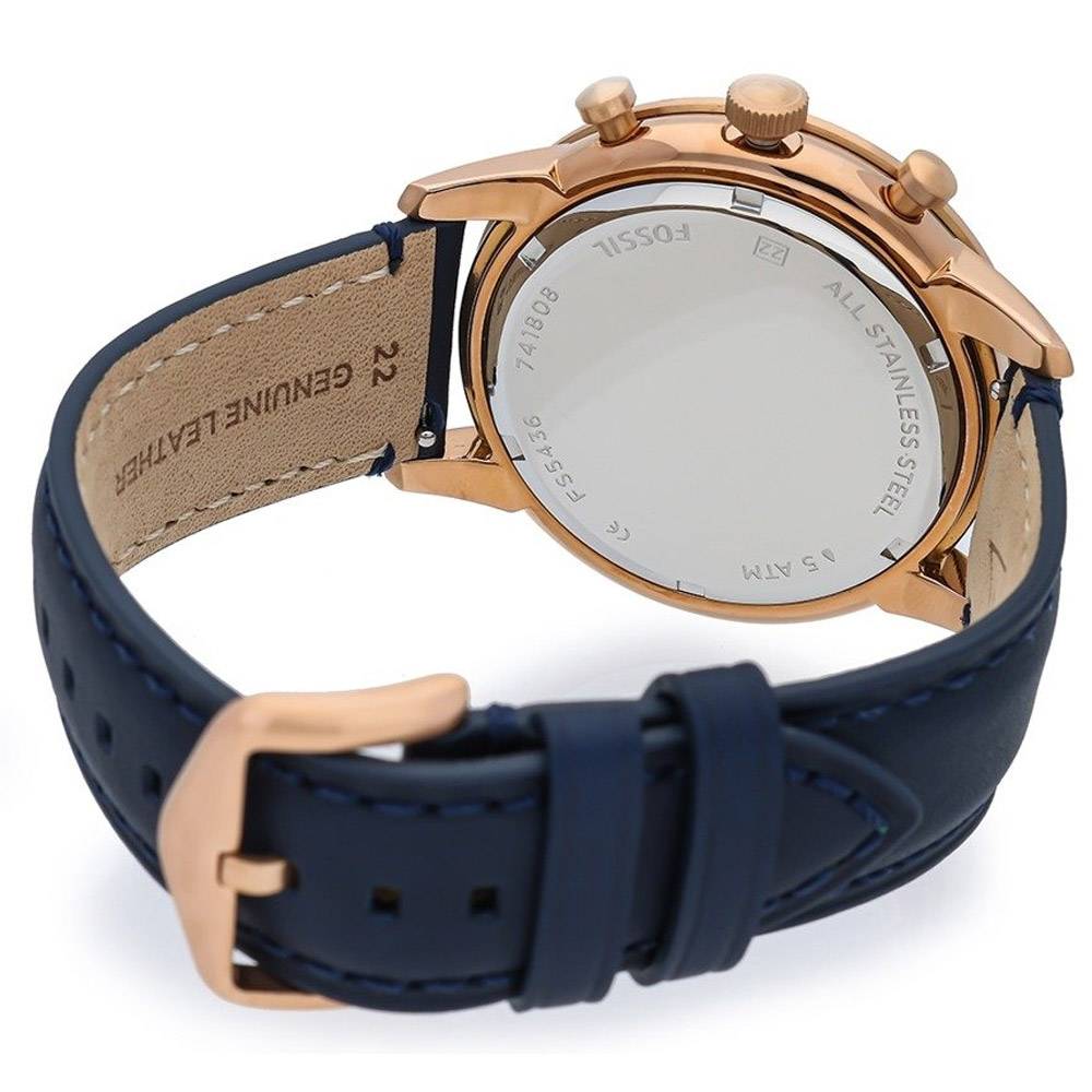 Fossil Townsman Chronograph Blue Dial Blue Leather Strap Watch for Men - FS5436 Buy Now By Fossil