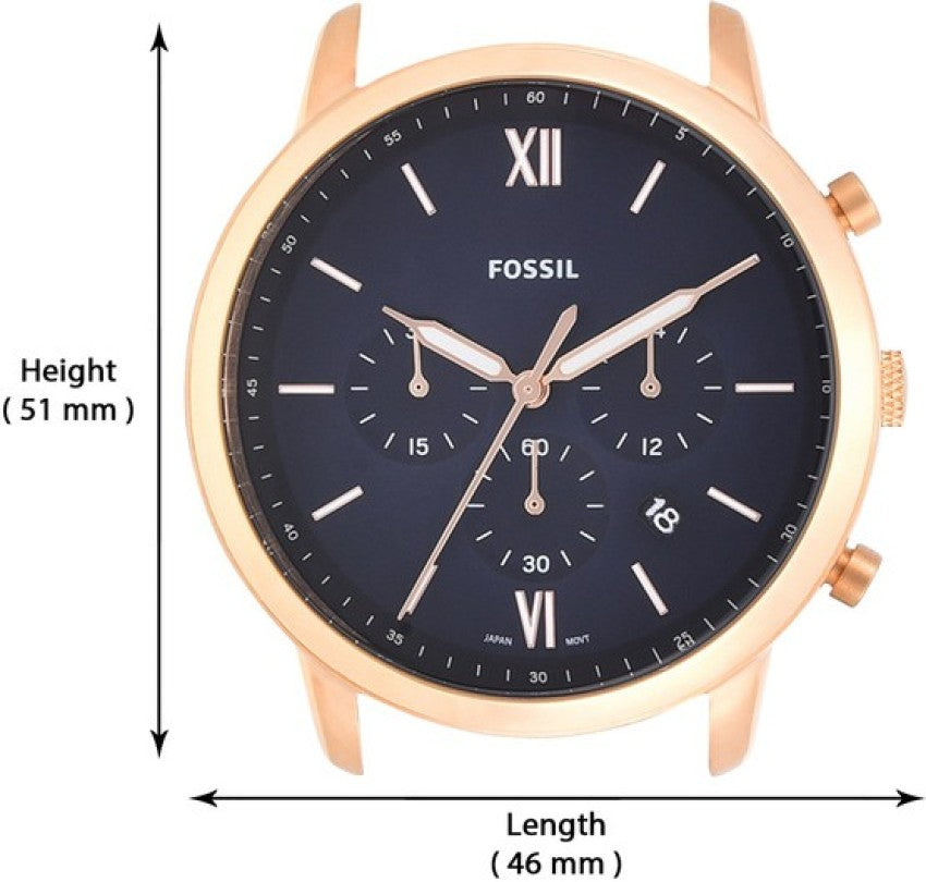 Fossil Neutra Chronograph Blue Dial Blue Leather Strap Watch for Men - FS5454 Buy Now By Fossil