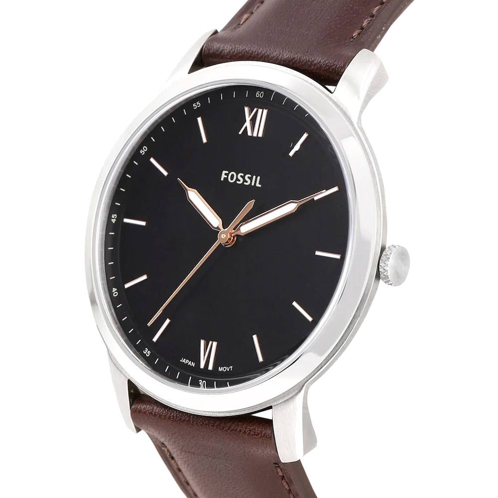 Fossil The Minimalist 3H Black Dial Brown Leather Strap Watch for Men - FS5464 Buy Now By Fossil
