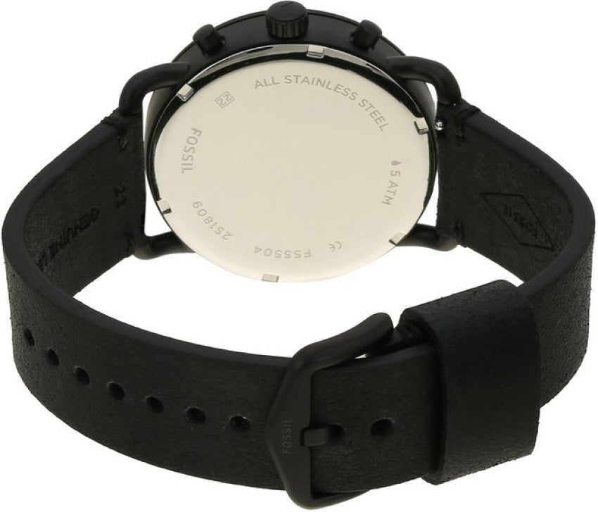Fossil Commuter Black Dial Black Leather Strap Watch for for Men - FS5504 Buy Now By Fossil