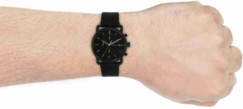 Fossil Commuter Black Dial Black Leather Strap Watch for for Men - FS5504 Buy Now By Fossil