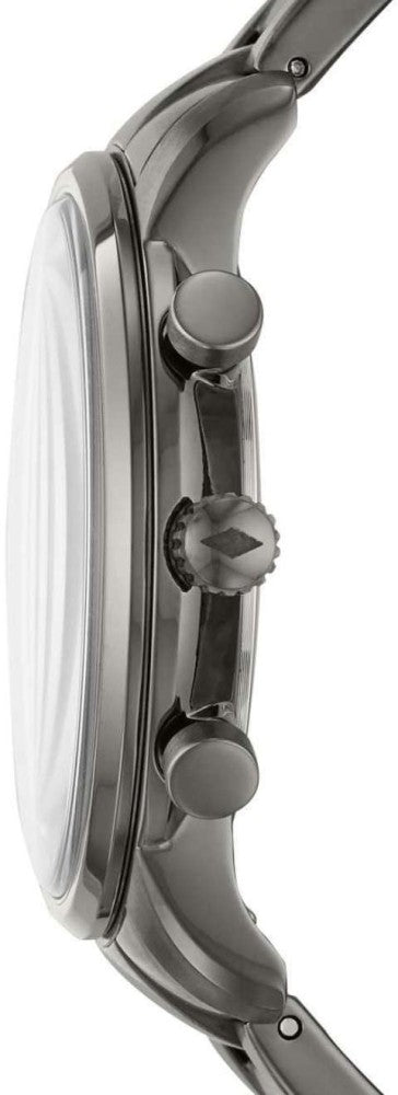 Fossil Goodwin Chrono Analog Black Dial Grey Steel Strap Watch for Men - FS5518 Buy Now By Fossil