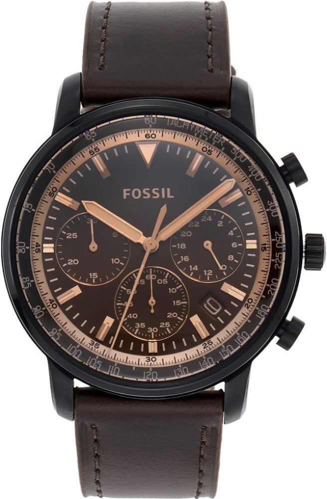 Fossil Goodwin Chronograph Brown Dial Brown Leather Strap Watch for Men - FS5529 Buy Now By Fossil